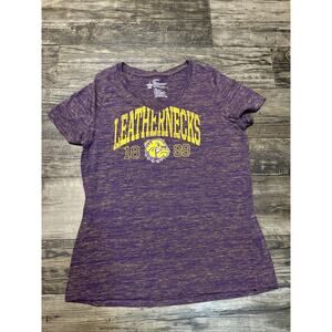 Western Illinois Weathernecks Bulldogs Women’s V Neck T Shirt 2XL Top Purple